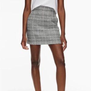 Babaton Black and White Tweed Skirt
